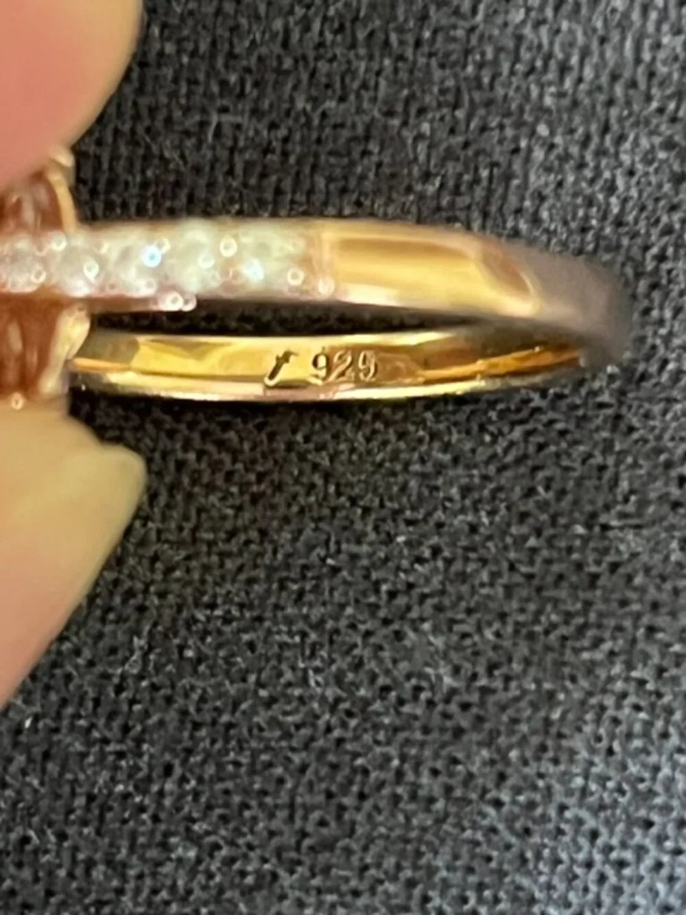 Ladies Beautiful Rose Gold/925 Cocktail Ring size 8-81/4